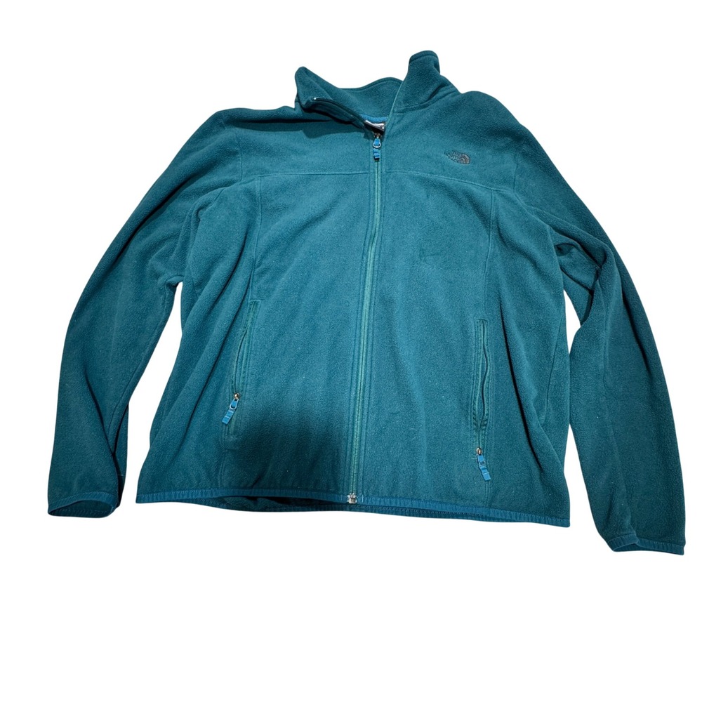 The North Face Fleece Jacket Women XL Teal Full Zip Soft Gorpcore Fleece Light